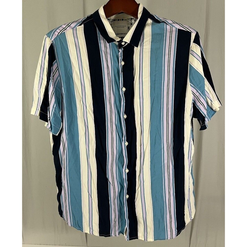 Cactus Man Ricky Singh Men's Colorful Striped Short Sleeve Shirt XL Jimmy Buffet